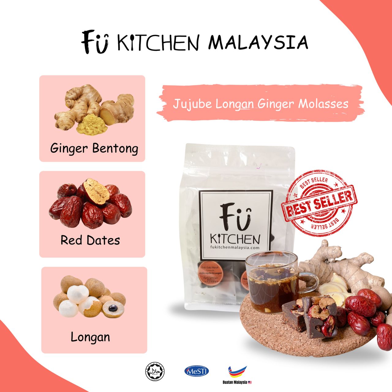 Jujube Longan Ginger Molasses Anniversary Value Set (10 Cubes)- Buy 3 Packs, Get 6 Free!