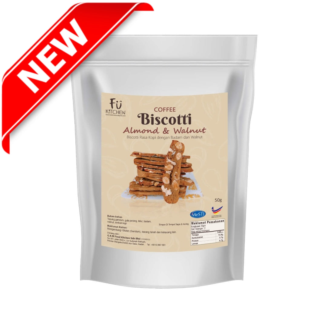 Coffee Biscotti With Almonds & Walnuts (100gm/50gm)