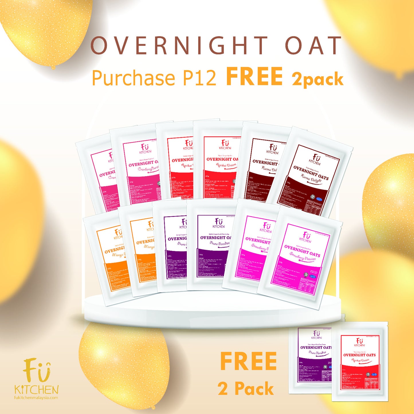 Overnight Oats Anniversary Set (12 Pax)- FREE 2 Packs!