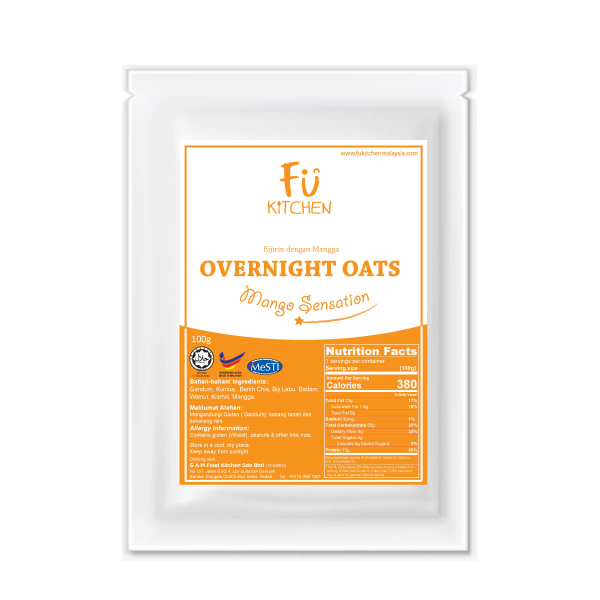 Overnight Oats Mango Sensation Value Set (3 pax inside) - Fu Kitchen Malaysia